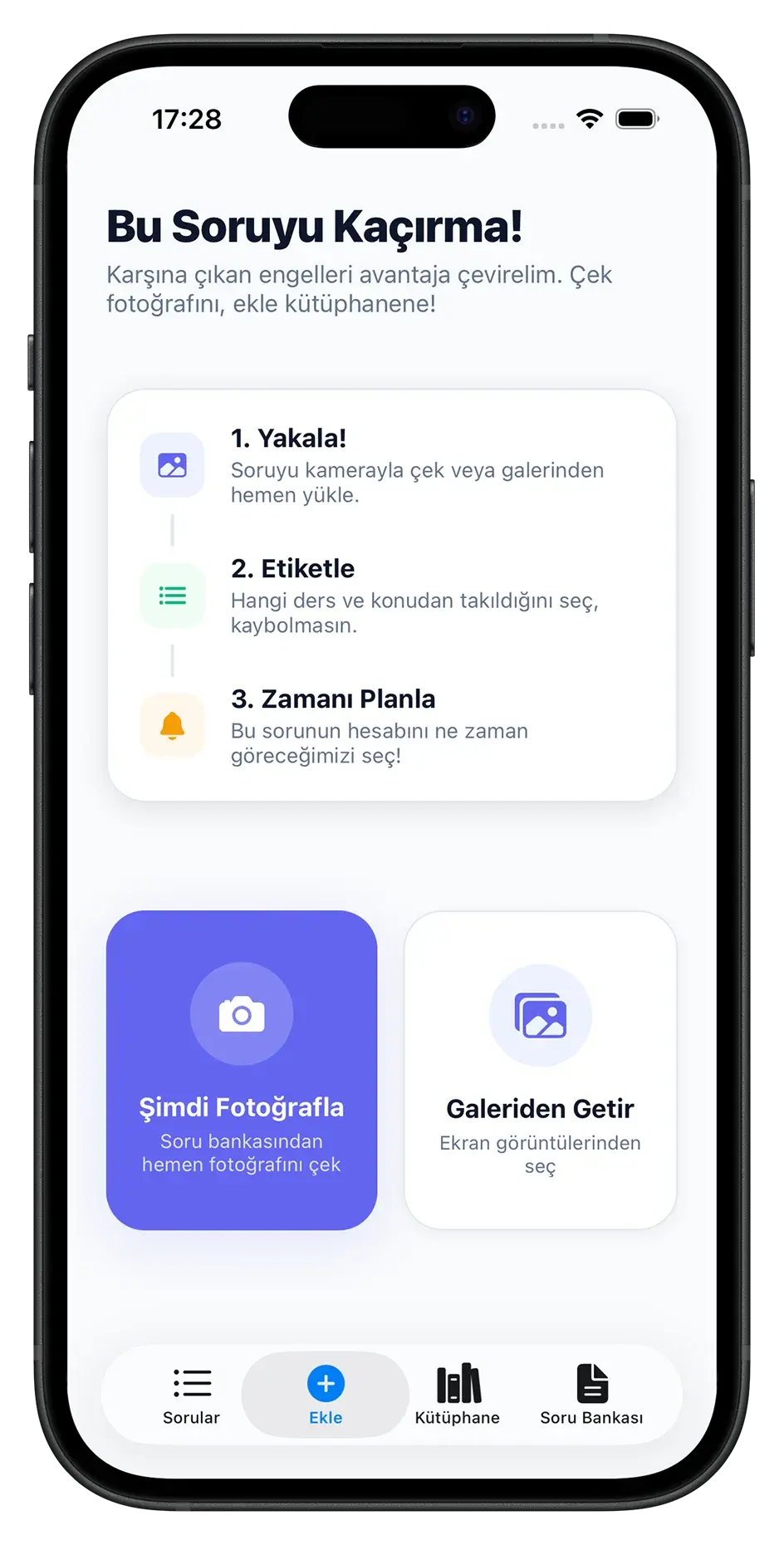 Karga Telefondan Soru Fotoğraflama Ekranı